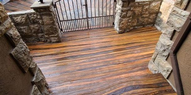 Faux Wood Concrete Overlay in Lafayette